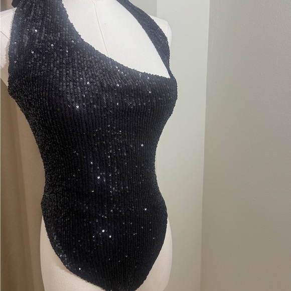 Black Sequin One-Piece Swimsuit - Picture 3 of 3